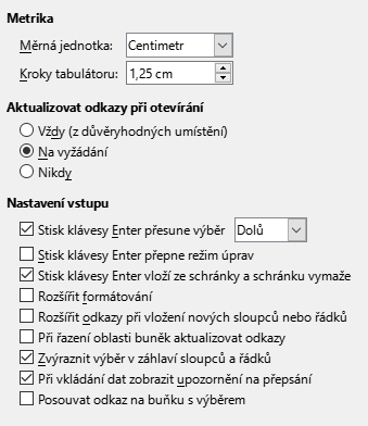 Přizpůsobení klávesy Enter