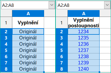 Příklady použití nástroje Vyplnit