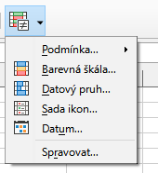 Ikona podmíněného formátování na nástrojové liště