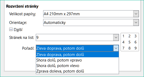 Tisk více než jedné stránky tabulky na jeden list papíru