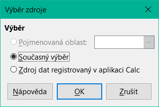 Dialogové okno Výběr zdroje