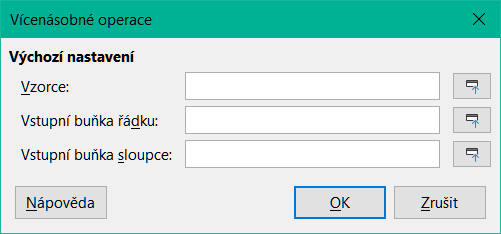 Dialogové okno Vícenásobné operace
