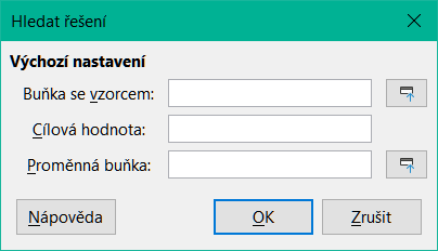 Dialogové okno Hledat řešení