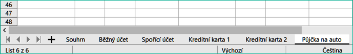 Šest přejmenovaných listů