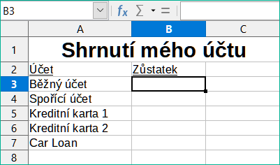Prázdný souhrnný list