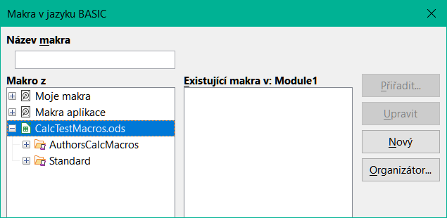 Rozdílné symboly pro načtené a nenačtené knihovny