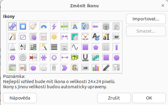 Dialogové okno Změnit ikonu