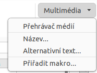 Nabídka karty Média