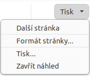 Nabídka karty Tisk