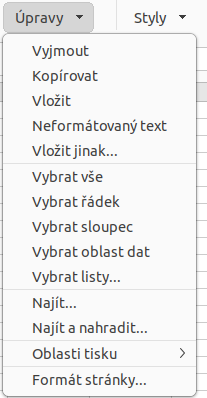 Rozhraní Kompaktní skupiny – Úprava skupiny a nabídka