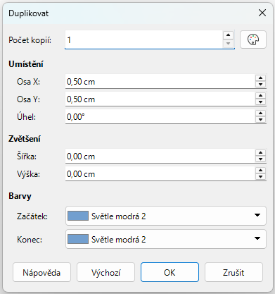 Dialogové okno Duplikovat