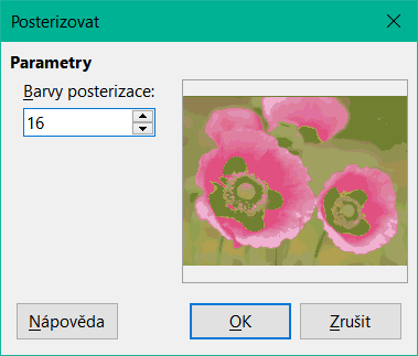 Dialog filtru Posterizovat