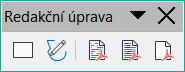 Nástrojová lišta Redakční úprava