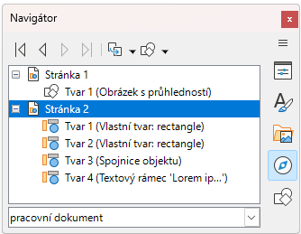 Obrázek 3:Karta navigátor v postranní liště