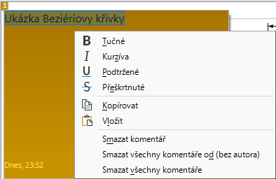 Příklad komentáře v aplikaci Draw