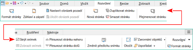 Uživatelské rozhraní s kartami – karta Rozvržení