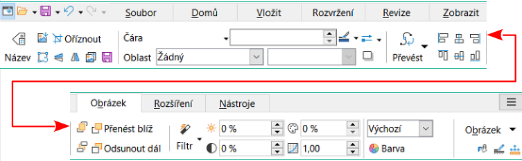 Uživatelské rozhraní s kartami – karta Obrázek