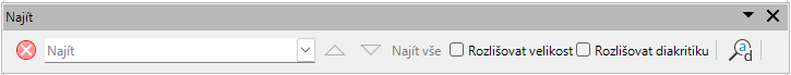 Obrázek 11: Nástrojová lišta Najít
…