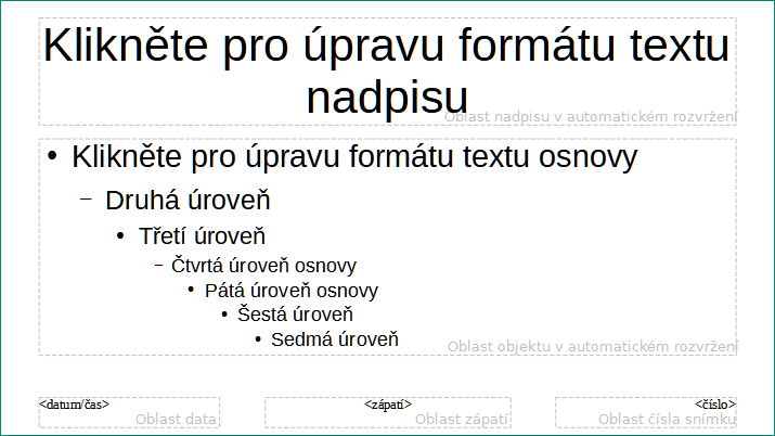 Výchozí předloha snímku