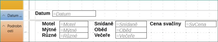 Šablona sestavy určená Průvodcem sestavou