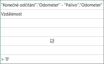 Pole pro výpočet ujeté vzdálenosti