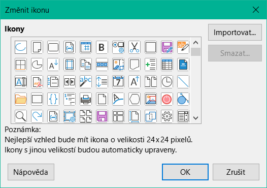 Dialogové okno Změnit ikonu
