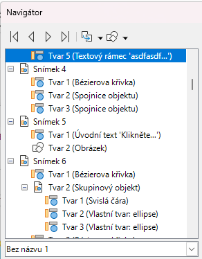 Dialogové okno Navigátor