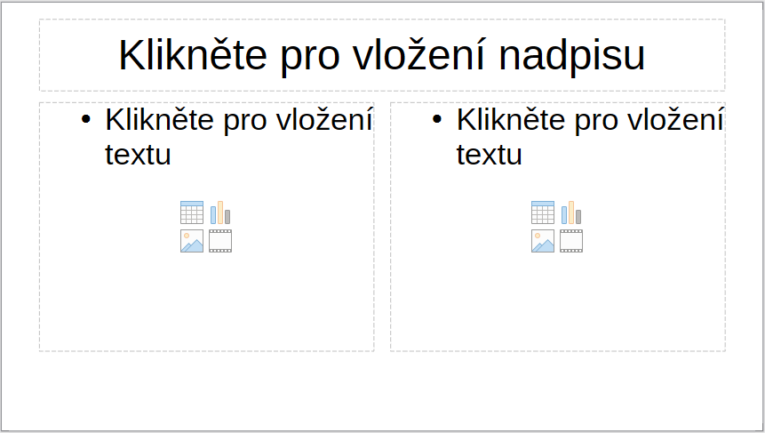 Příklad snímku s použitím rámců s obsahem