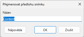 Dialogové okno Přejmenovat snímek