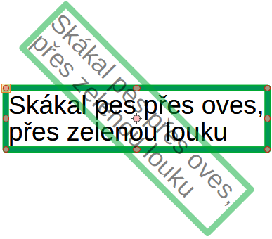 Příklad otočení textových polí
