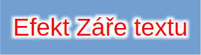 Příklad efektu záře textu