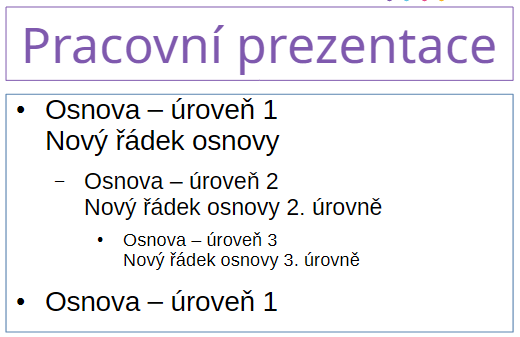 Příklad stylů osnovy neuspořádaného seznamu