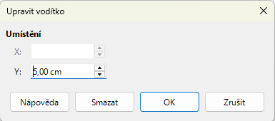 Dialog Upravit vodítko