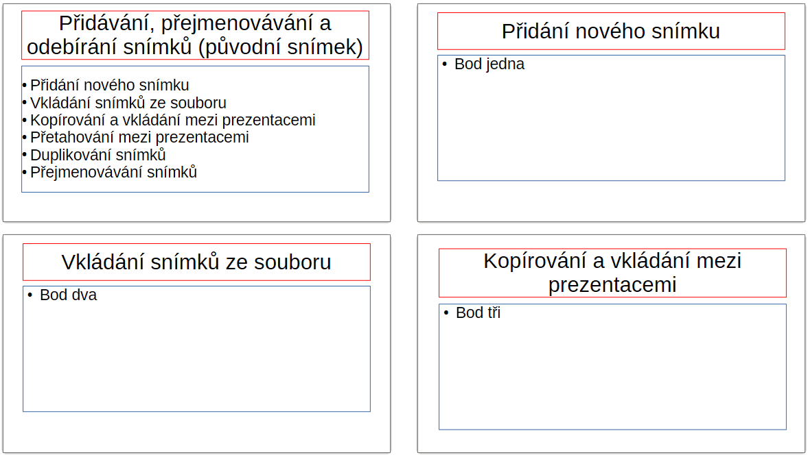 Příklad rozbalení snímku