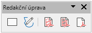 Nástrojová lišta Redakční úprava