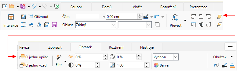 Uživatelské rozhraní s kartami – karta Obrázek