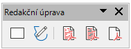 Nástrojová lišta Redakční úprava