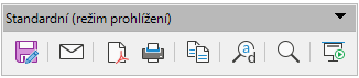 Standardní nástrojová lišta (režim prohlížení)