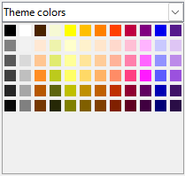 A palette of theme colors