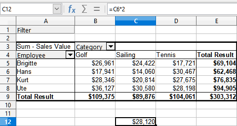 Formula reference to a cell of the pivot table