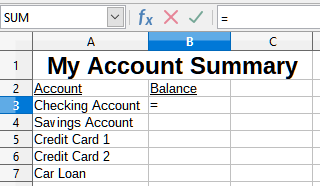 Equals character in Input line of Formula bar