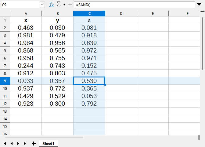 Column and row highlighting