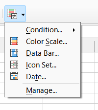 Conditional formatting toolbar icon