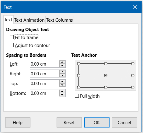 Text dialog