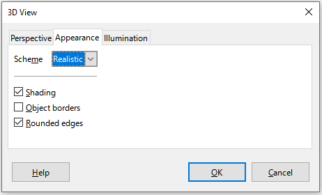 3D View dialog – Appearance tab