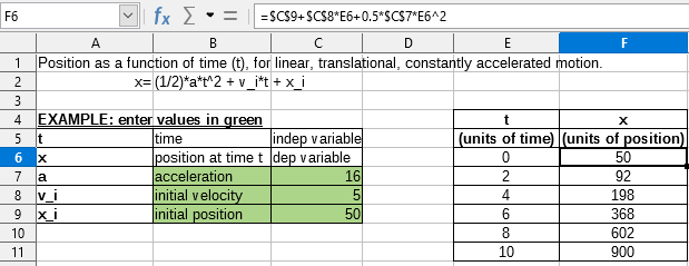 Setting up a formula with arguments