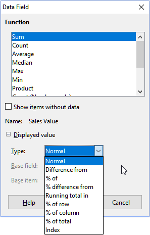 Expanded dialog for a data field