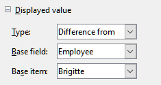 Example choices for Base field and Base item