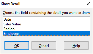 Selecting the field for the subdivision