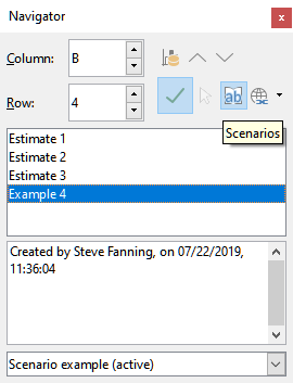 Scenarios in the Navigator